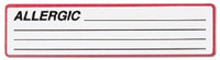 Pre-Printed Label Carstens® Allergy Alert Red / White Plastic Allergic / Lines Black Alert Label 1-3/8 X 5-3/8 Inch  (1/RL)