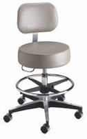Exam Stool McKesson Backrest Pneumatic Height Adjustment 5 Casters Black  (1/EA)