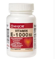 Vitamin Supplement Major® Vitamin E 1000 IU Strength Capsule 100 per Bottle  (1/BT)