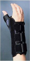 Wrist Brace with Thumb Spica Premier® Aluminium / Foam / Nylon / Plastic / Polyester Left Hand Black X-Large  (1/EA)