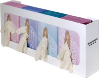 Glove Box Holder Bowman® Horizontal or Vertical Mounted 4-Box Capacity White 3-3/4 X 10 X 22-1/4 Inch Steel  (1/EA)