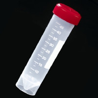Storage and/or Transport Tube Plain 30 X 115 mm 50 mL Red Screw Cap Polypropylene Tube  (500/CS)