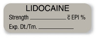 Drug Label UAL™ Anesthesia Label Lidocaine EPI Strength_% Exp Dt Tm Gray 1/2 X 1-1/2 Inch  (1/RL)