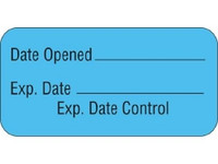 Pre-Printed / Write On Label Advisory Label Blue Date Opened _____ / Exp. Date _____ / Expiration Date Control Black Quality Control Label 3/4 X 1-1/2 Inch  (1/RL)