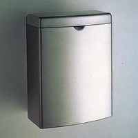 Feminine Hygiene Waste Receptacle Contura 1 gal. Rectangular Silver Stainless Steel Manual  (1/EA)