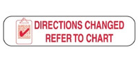 Pre-Printed Label Barkley® Auxiliary Label White Paper Directions Changed Refer To Chart Red Safety and Instructional 3/8 X 1-5/8 Inch  (1000/PK)