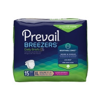 Unisex Adult Incontinence Brief Prevail® Breezers® X-Large Disposable Heavy Absorbency  (1/PK)