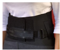Back Brace Back-n-Black™ Small D-Ring / Hook and Loop Strap Closure 27 to 31 Inch Waist Circumference 10 Inch Back Height to 6 Inch Front Height Adult  (1/EA)