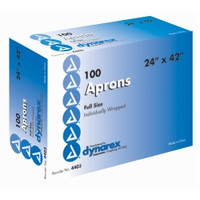 General Purpose Apron Dynarex White Disposable  (1/BX)