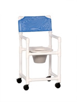 Commode / Shower Chair ipu® Standard Fixed Arms PVC Frame Mesh Backrest 18 Inch Seat Width  (1/EA)
