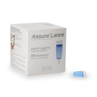 Safety Lancet Assure® 28 Gauge Automatic Safety Lockout Push Button Activation Finger  (200/BX)
