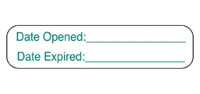 Pre-Printed / Write On Label Barkley® Advisory Label Green Paper Date Opened Date Expired White Quality Control Label 3/8 X 1-5/8 Inch  (1000/PK)