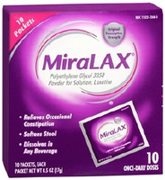 Laxative MiraLAX® Powder 10 per Box 17 Gram Strength Polyethylene Glycol 3350  (10/BX)