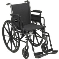 Lightweight Wheelchair drive™ Cruiser III Dual Axle Desk Length Arm Elevating Legrest Black Upholstery 16 Inch Seat Width Adult 300 lbs. Weight Capacity  (1/EA)