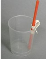 Straw Clip Rika White  (12/PK)