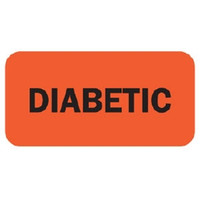 Pre-Printed Label Auxiliary Label Red Diabetic Black Safety and Instructional 1-1/2 X 3/4 Inch  (1/RL)