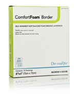 Foam Dressing ComfortFoam™ Border 6 X 6 Inch With Border Film Backing Silicone Adhesive Square Sterile  (1/EA)