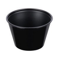 Souffle Cup Solo® 4 oz. Black Plastic Disposable  (10/CS)
