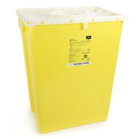Chemotherapy Waste Container McKesson Prevent® Yellow Base 20-4/5 H X 17-3/10 W X 13 L Inch Vertical Entry 12 Gallon  (1/EA)