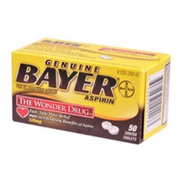Pain Relief Bayer® 325 mg Strength Aspirin Tablet 50 per Bottle  (1/BT)