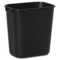 Trash Can Boardwalk® 14 Quart Rectangular Black Plastic Open Top  (1/EA)