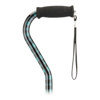 Offset Cane Nova Aluminum 30 to 39 Inch Height Green Plaid Print  (2/CS)