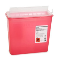 Sharps Container McKesson Prevent® Translucent Red Base 10-3/4 H X 10-1/2 W X 4-3/4 D Inch Horizontal Entry 1.25 Gallon  (10/BX)