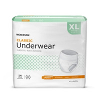 Unisex Adult Absorbent Underwear McKesson Classic Pull On with Tear Away Seams X-Large Disposable Light Absorbency  (1/BG)