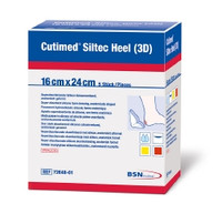 Foam Dressing Cutimed® Siltec® Heel 3D 6-1/2 X 9-1/2 Inch Without Border Film Backing Silicone Adhesive Heel Cup Style Sterile  (5/BX)