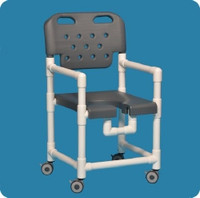 Shower Chair Elite Fixed Arms PVC Frame With Backrest 21 Inch Seat Width  (1/EA)