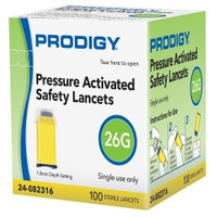 Safety Lancet Prodigy 26 Gauge Retractable Pressure Activated Finger  (100/BX)