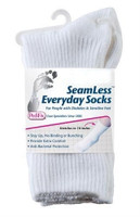 Diabetic Socks SeamLess™ Calf High Medium / Large White Closed Toe  (1/EA)