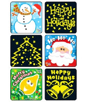 Kids Love Stickers® 75 per Unit Merry Christmas Glow-In-The-Dark , Assorted Sticker  (90/BX)