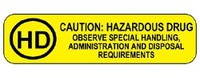 Pre-Printed Label Indeed Warning Label Yellow Paper Caution Hazardous Drug Black Biohazard 9/10 X 2-3/16 Inch  (1000/PK)