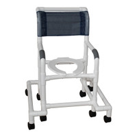 Shower Chair MJM International Fixed Arms PVC Frame Mesh Backrest with Pushbar  (1/EA)