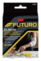 Elbow Support with Pressure Pads 3M™ Futuro™ Large Pull-On / Hook and Loop Strap Closure Sleeve Left or Right Elbow 11 to 12 Inch Elbow Circumference Gray  (12/CS)