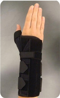 Wrist Brace with Thumb Spica Universal 3D Spacer Material / Metal Right Hand Black One Size Fits Most  (1/EA)