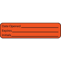 Pre-Printed / Write On Label MedVision® Advisory Label Orange Paper DATE OPENED____/EXPIRE___/Initials Black Quality Control Label 5/16 X 1-1/4 Inch  (1/RL)