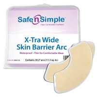 Skin Barrier Arc Safe-n'Simple X-Tra Wide Moldable, Standard Wear Adhesive without Tape Without Flange Universal System Hydrocolloid 1/2 Curve 2 Inch W  (30/TR)