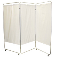 King size 3-Panel Privacy Screen with casters - Yellow 4 mil vinyl, 85" W x 68" H extended, 31" W x 68" H x2.5" D folded (650131Y)