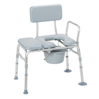 Padded Seat Transfer Bench with Commode Opening Padded Seat Transfer Bench with Commode Opening