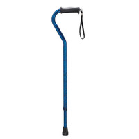 Adjustable Height Offset Handle Cane with Gel Hand Grip, Blue Crackle Adjustable Height Offset Handle Cane with Gel Hand Grip, Blue Crackle