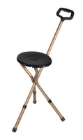 Folding Lightweight Cane Seat, Adjustable Height, Bronze Folding Lightweight Cane Seat, Adjustable Height, Bronze
