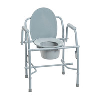 Steel Drop Arm Bedside Commode with Padded Arms Steel Drop Arm Bedside Commode with Padded Arms