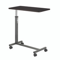 Non Tilt Top Overbed Table, Silver Vein