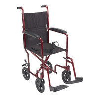 Lightweight Transport Wheelchair, 17" Seat, Red Lightweight Transport Wheelchair, 17" Seat, Red
