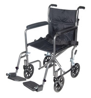 Lightweight Steel Transport Wheelchair, Fixed Full Arms, 17" Seat Lightweight Steel Transport Wheelchair, Fixed Full Arms, 17" Seat