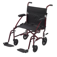 Fly Lite Ultra Lightweight Transport Wheelchair, Burgundy Fly Lite Ultra Lightweight Transport Wheelchair, Burgundy