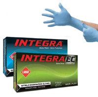 Exam Glove Integra® EC Medium NonSterile Nitrile Extended Cuff Length Fully Textured Blue Not Rated,70839  (500/CS)
