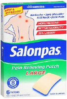 Topical Pain Relief Salonpas® 3.1% - 6% - 10% Strength Camphor / Menthol / Methyl Salicylate Patch 6 per Box,71256  (6/BX)